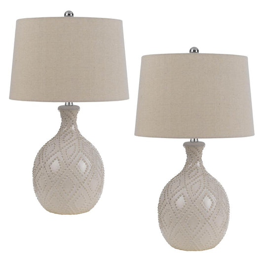 150W 3 way Bogalusa ceramic table lamp, Priced and sold as pairs