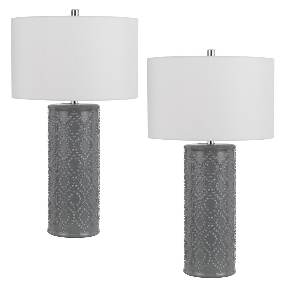 150W 3 way Castine ceramic table lamp, Priced and sold as pairs