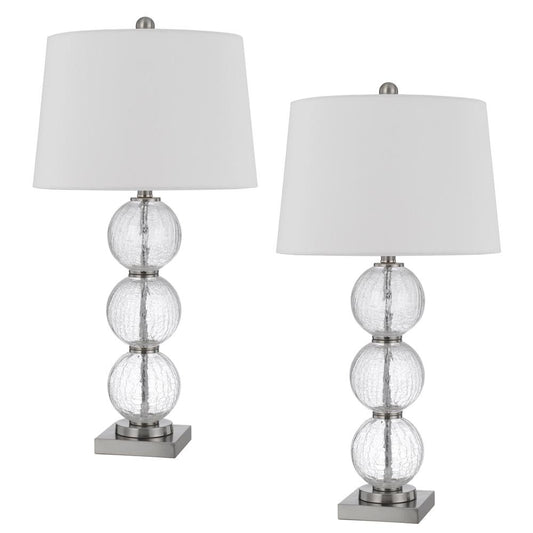 150W 3 way Crosset crackle glass table lamp, Priced and sold as pairs