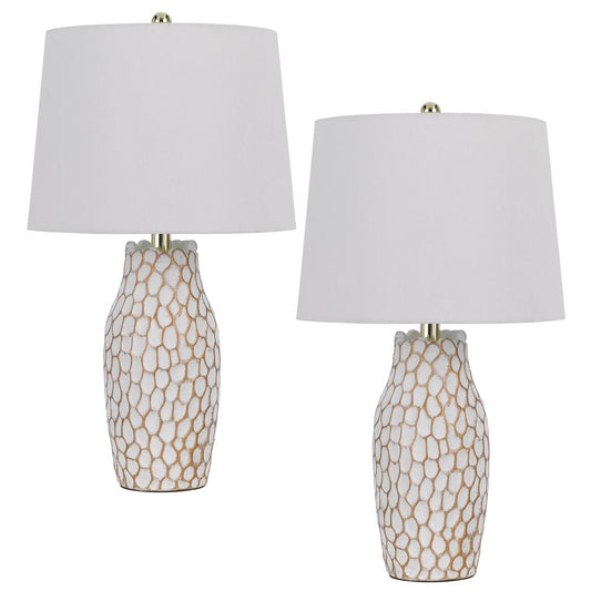 100W Elmira Ceramic table lamp. Priced and sold as pairs