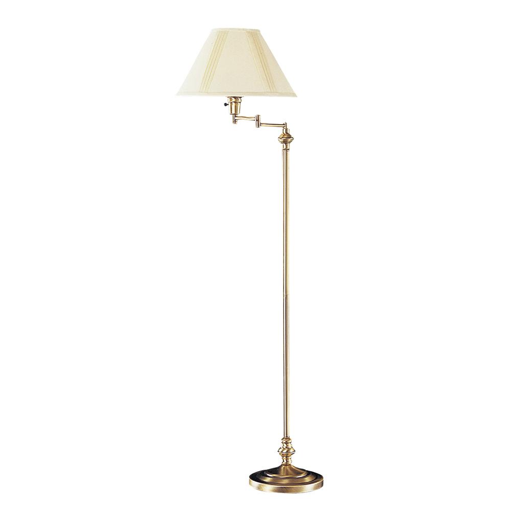 59" Height Metal Floor Lamp in Antique Brass