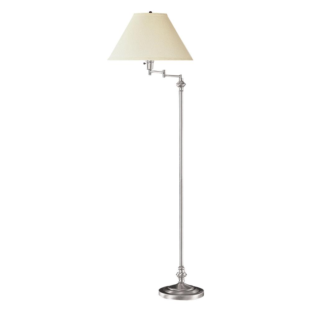 59" Height Metal Floor Lamp in Brushed Steel Finish