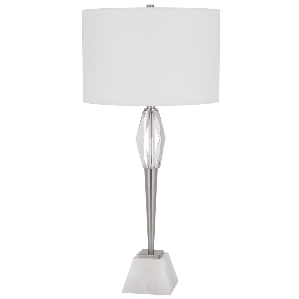 150W 3 way Assen metal table lamp with crystal font / marble base