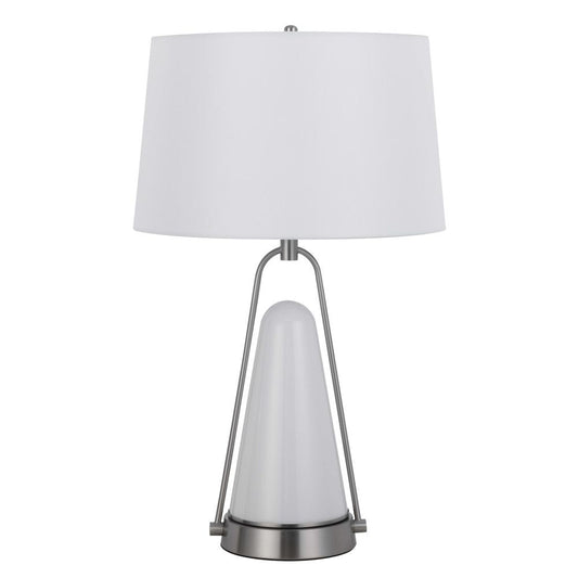 100W Birchmore metal/glass table lamp with built in LED night light