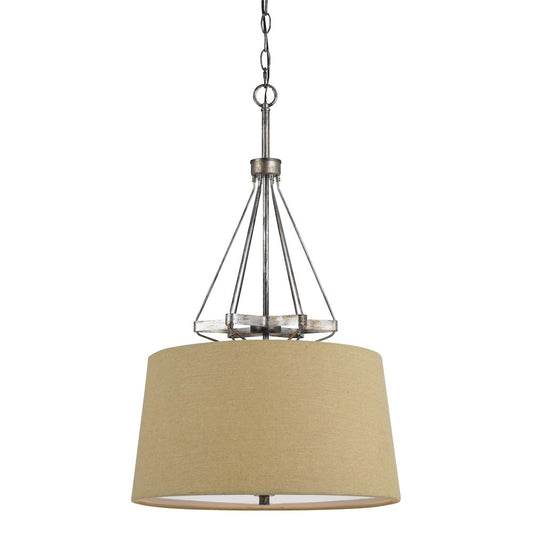 60W X 3 Cresco Pendant W/Burlap Sh (Edison Bulbs Not Included)