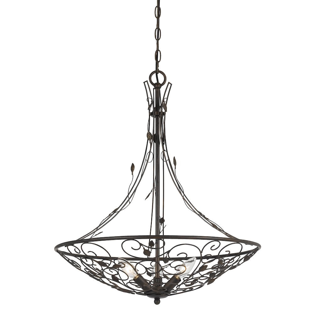 26.5" Inch Tall Metal Chandelier in Iron Rust Finish