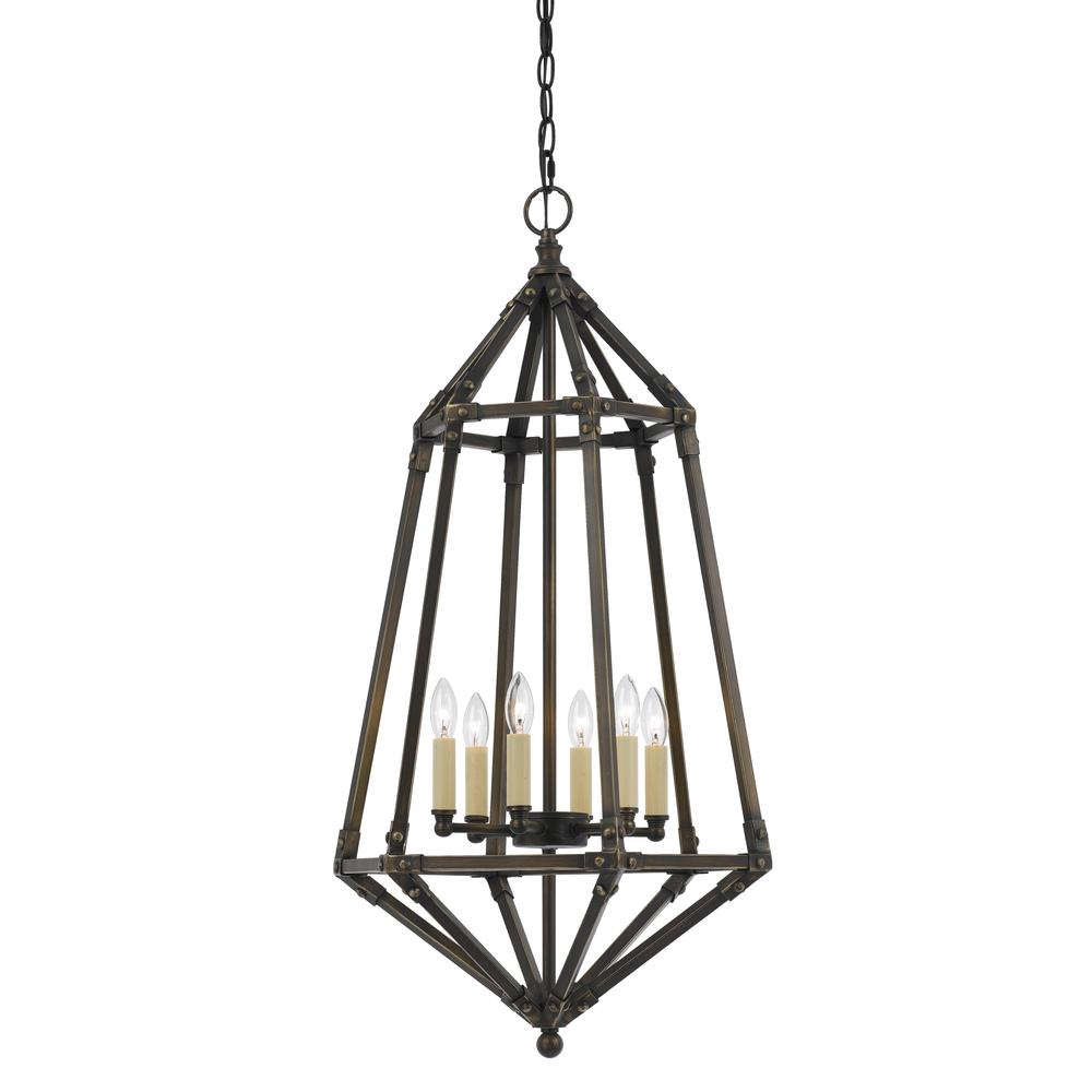 33" Inch Tall Metal Pendant in Dark Bronze Finish