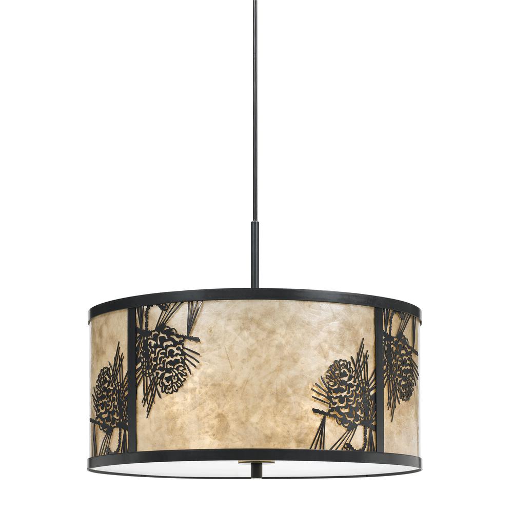 8.5" Inch Tall Metal and Mica Fixture in Dark Bronze Finish