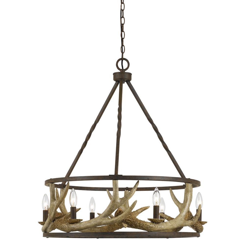 31.5" Inch Resin and Metal Chandelier in Rust finish