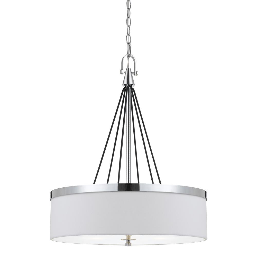 60W X 3 Rimini Pendant Fixture With Hardback Fabric Shade