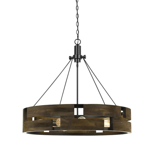 60W X 9 Bradford Metal And Wood Chandelier (Edison Bulbs Not Included)