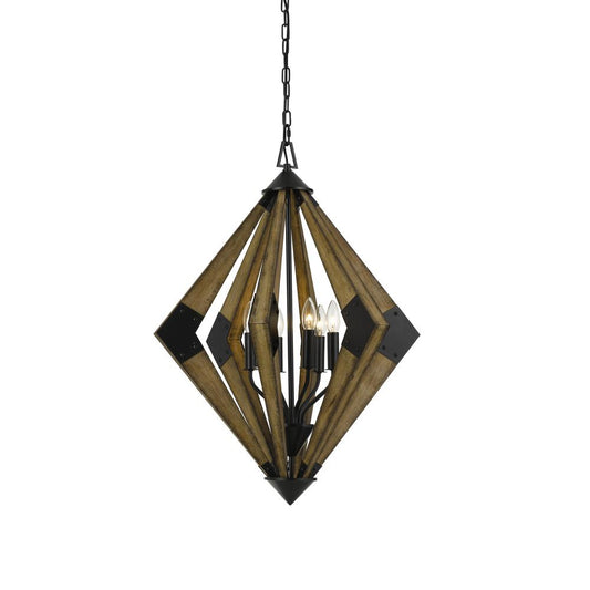 60W X 6 Arezzo Wood Chandelier