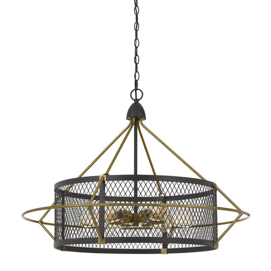 60W X 6 Caserta Metal Chandelier With Mesh Shade (Edison Bulbs Not included)