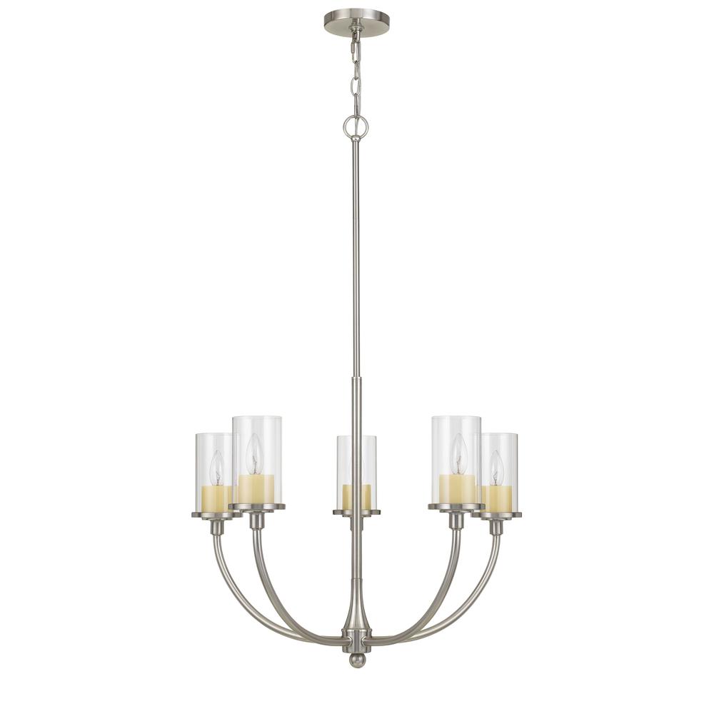 Jervis Metal Chandelier With Glass Shades