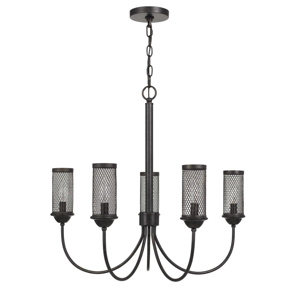 Fulton Metal Chandelier With Mesh Metal Shade