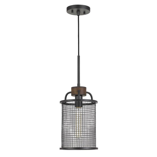 Aberdeen Mesh Metal/Wood Pendant Light (Edison Bulb Not included)