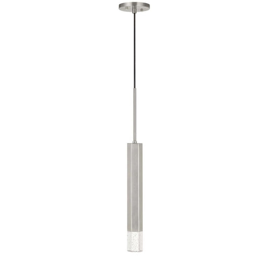 Troy integrated LED Dimmable Hexagonaluminum Casted 1 Light Pendant With Glass Diffuser, FX37231PBS