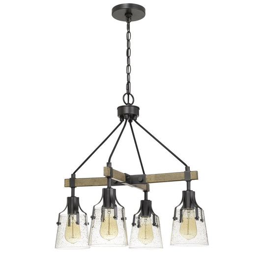 60W X 4 Aosta Metal Chandelier With BubbLED Glass Shades (Edison Bulbs Are Not included)