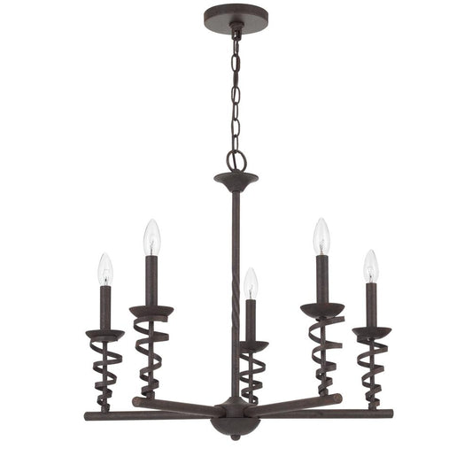 60W x 5 Forbach metal chandelier (Edison Bulbs are included), Texture black