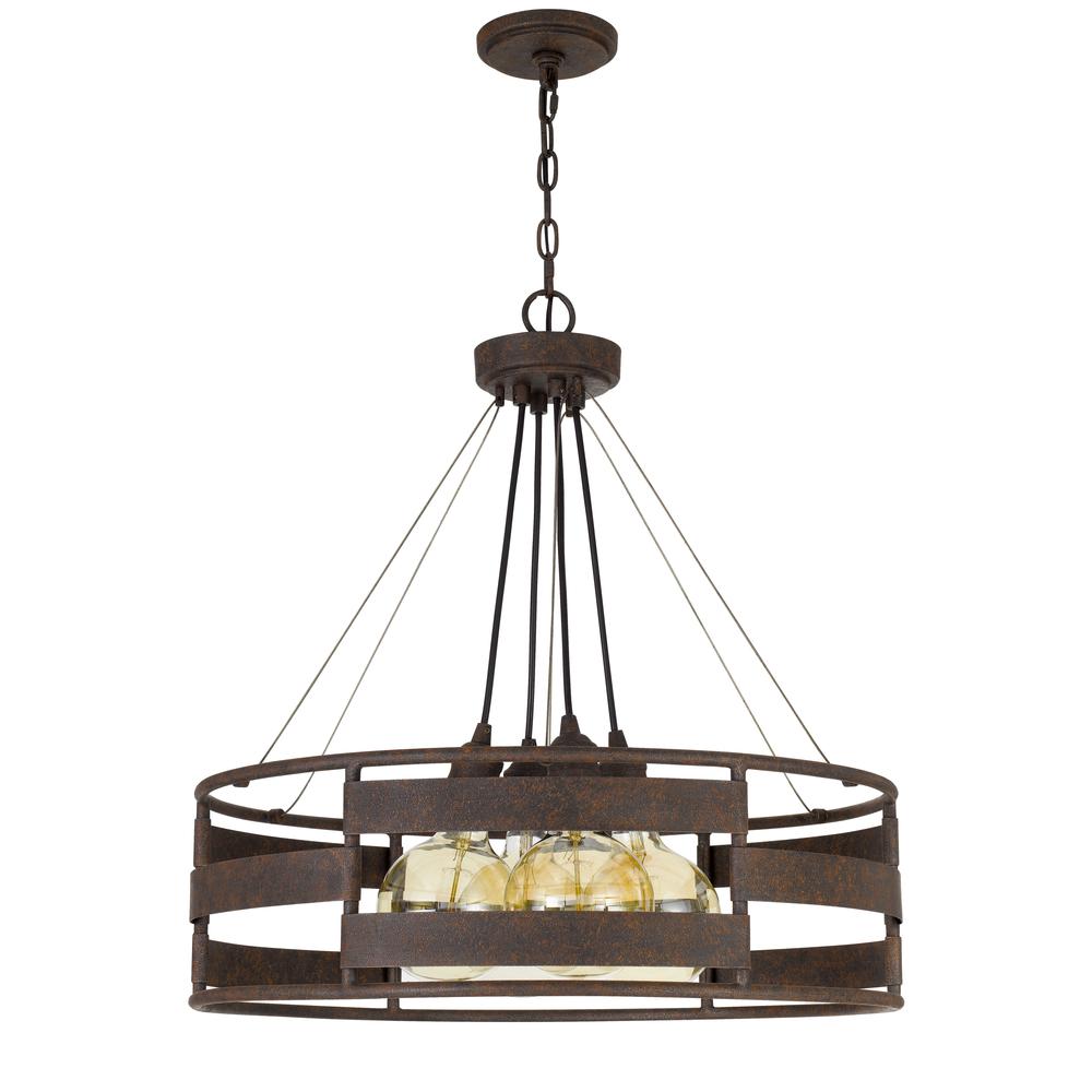 60W x 4 Rochefort metal chandelier (Edison bulbs shown ARE included), Rust