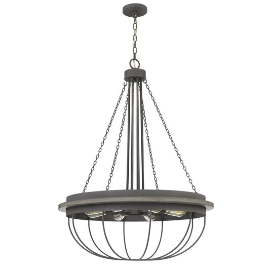 60W x 8 Nixa metal chandelier (Edison bulbs NOT included), Dove Grey