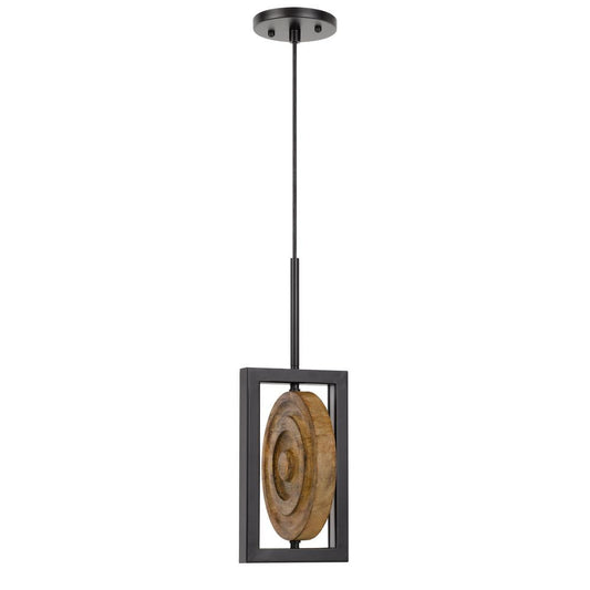 Fano integrated dimmable LED wood/metal mini pendant fixture. 16W, 1280 lumen. 3000K, Pine