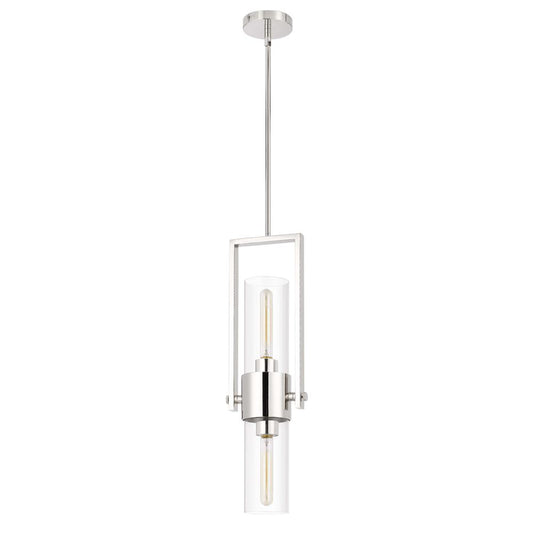 60W Redmond metal pendant with clear glass shade