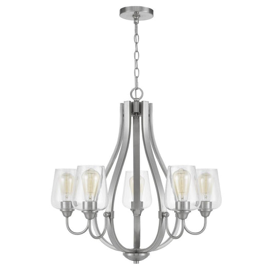 Newport metal chandelier with glass shades