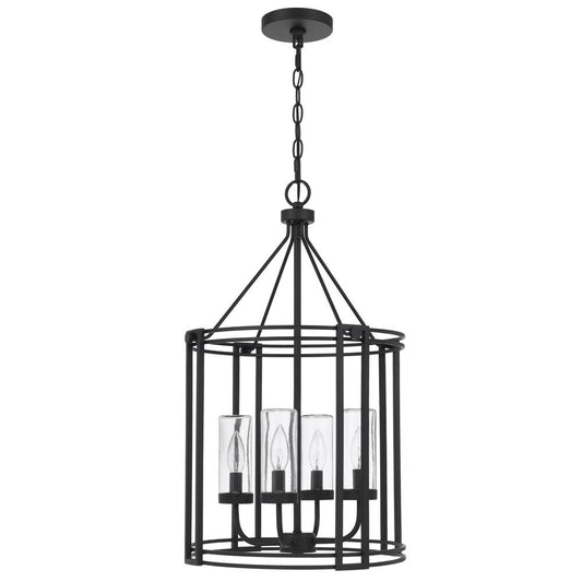 Luton cage metal chandelier with glass shades Iron