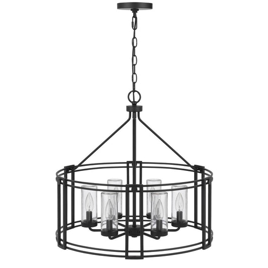 Luton cage metal chandelier with glass shades