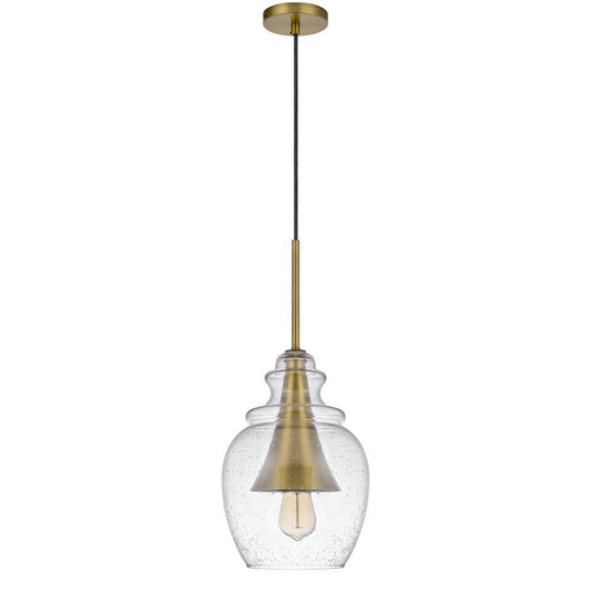 Girona glass drop pendant with metal cone accent