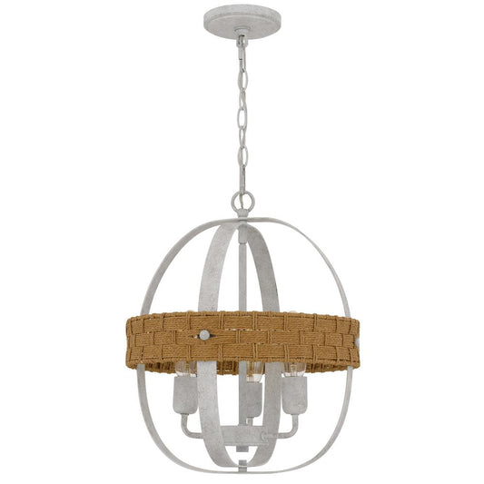 60W x 3 Barton metal chandelier with rattan design