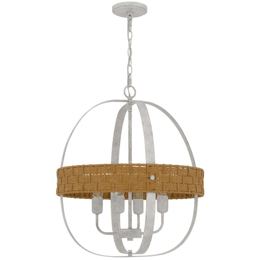 60W x 4 Barton metal chandelier with rattan design