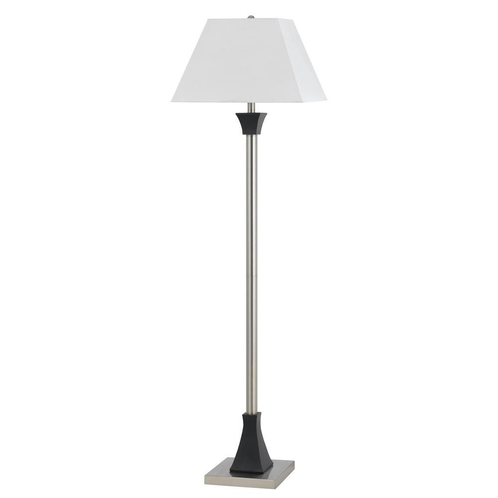 100W Metal Floor Lamp in Brushed Steel