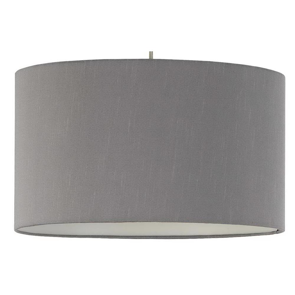 9" Height Hardback Linen Shade in Platninum Grey