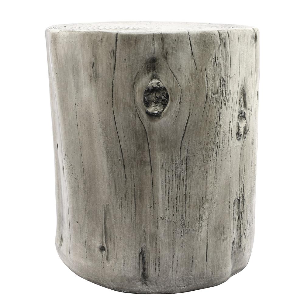 Gray Faux Wood MgO Indoor and Outdoor Side Table