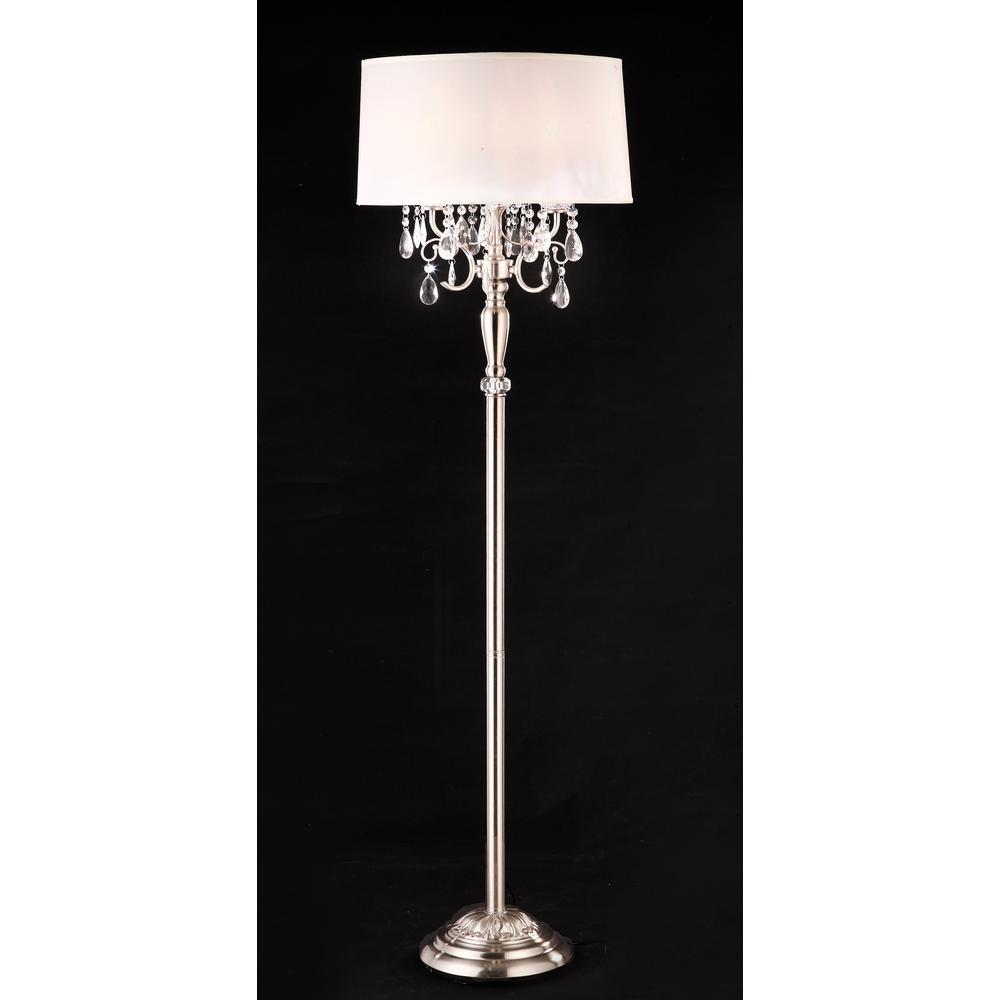 Crystal Silver Floor Lamp