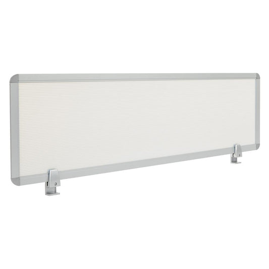 Prado Desk Privacy Screen and 2 Mounting Brackets with Silver Frame and Translucent Body, PRD5215