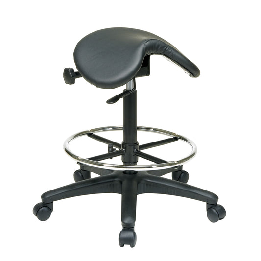 Backless Stool with Saddle Seat