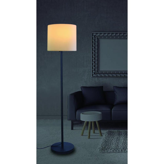 Frank  PE metal floor lamp Circle shape, Dimmable function, PE plastic and metal base. Bulb exc