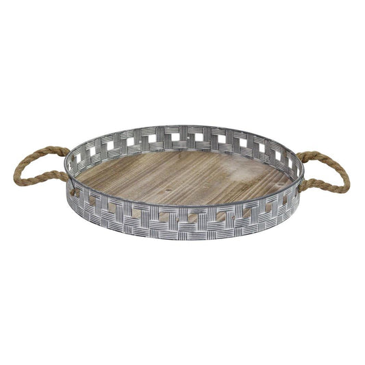 Stratton Home Decor Woven Metal and Wood Tray