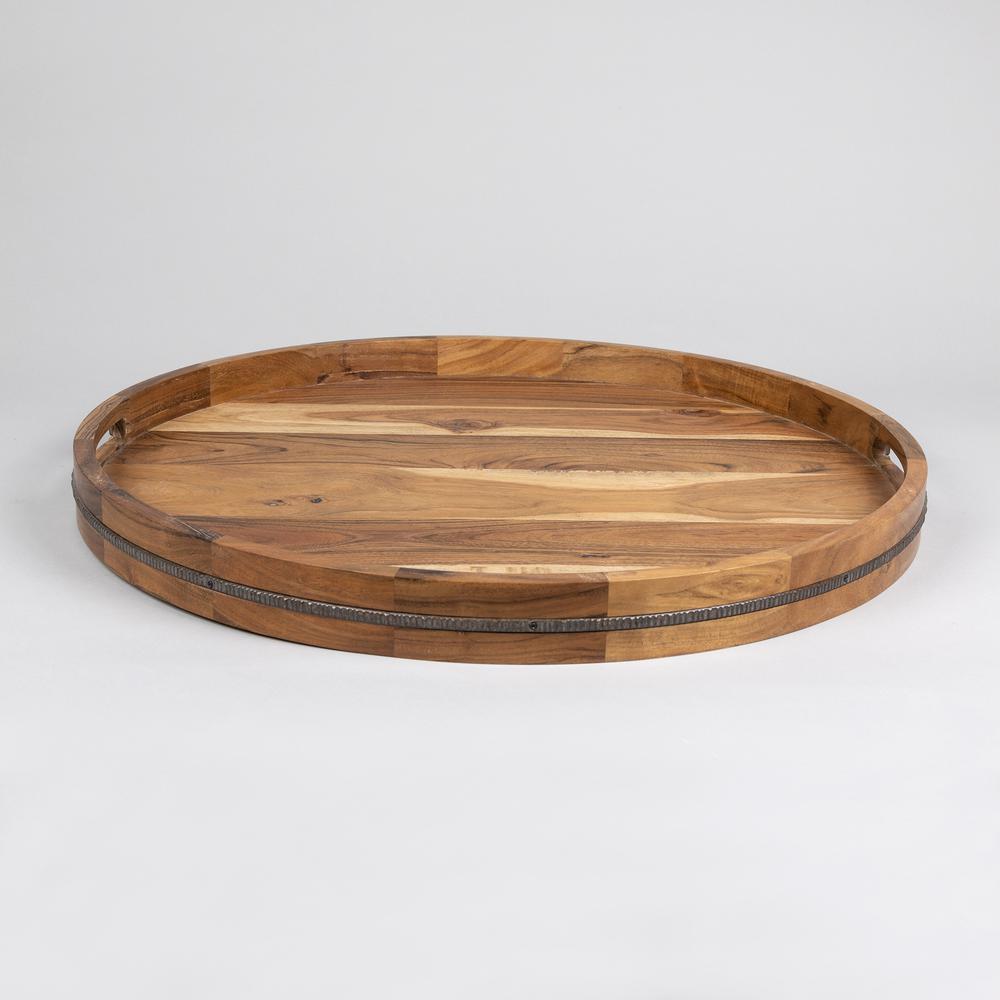 Acaia Wood & Iron Tray