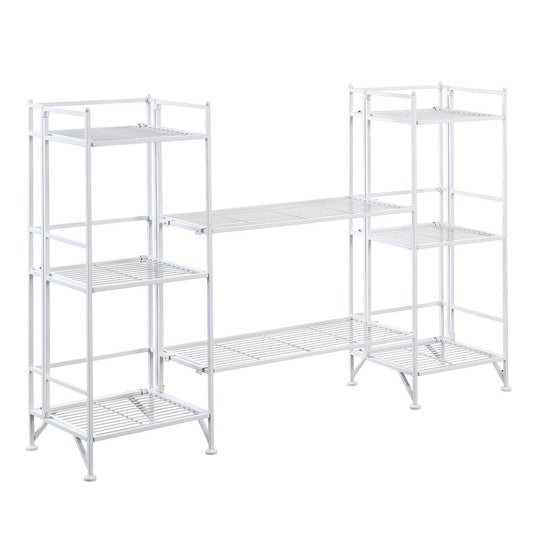 Xtra Storage 3 Tier Folding Metal Shelves with Set of 2 Extension Shelves