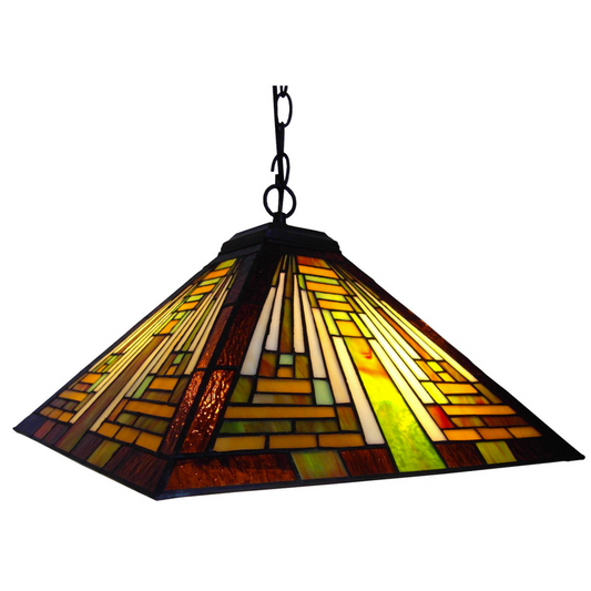 Tiffany-style 2 Light Mission Hanging Pendant Fixture 16" Shade