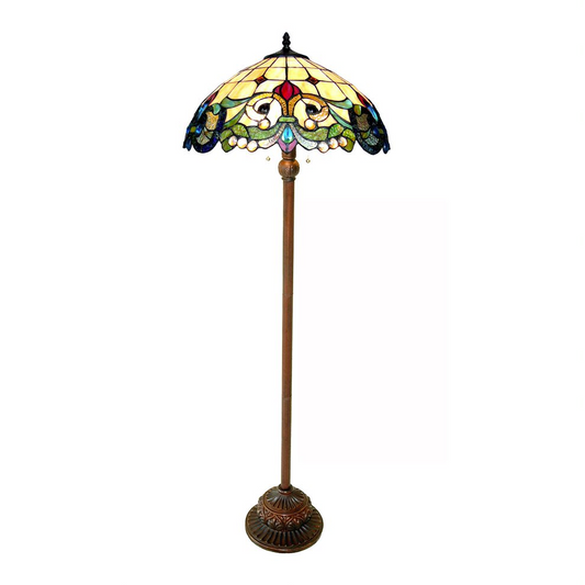 DULCE Tiffany-style 2 Light Victorian Floor Lamp 18" Shade