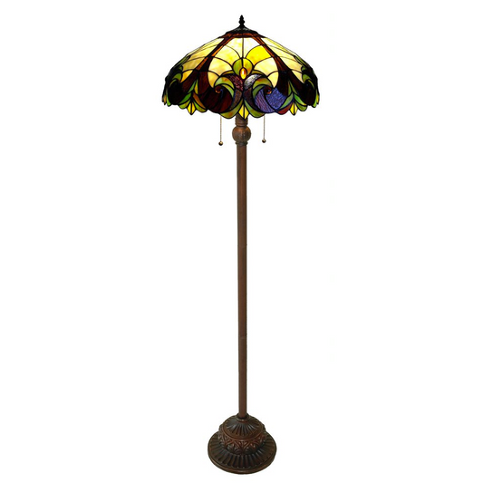 CHLOE Lighting LIAISON Tiffany-style 2 Light Victorian Floor Lamp 18" Shade