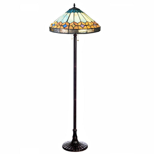 CHLOE Lighting NICHOLAS Tiffany-Style Mission Stained Glass Floor Lamp 61" Height