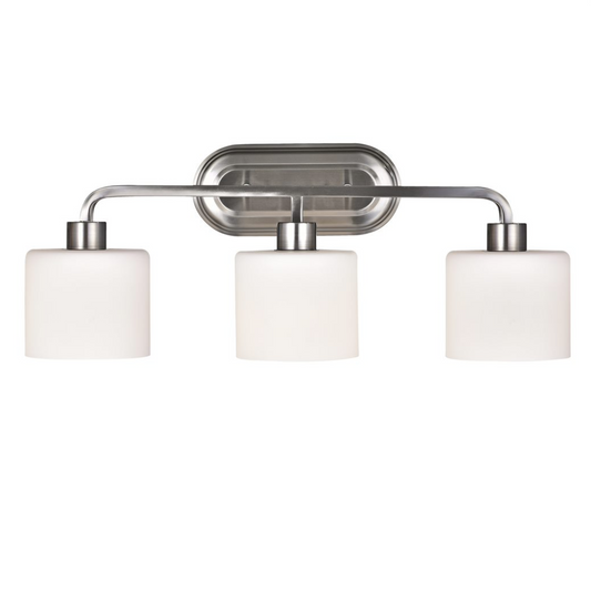 LEIA Transitional 3 Light Brushed Nickel Bath Vanity Light 24" Wide