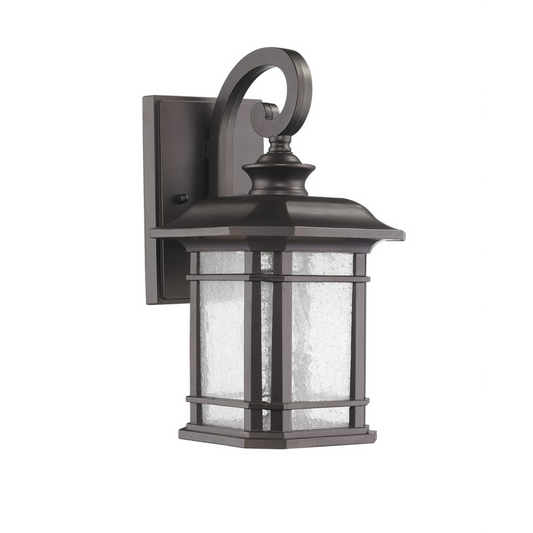 FRANKLIN Transitional 1 Light Rubbed Bronze Outdoor Wall Sconce 13" Height