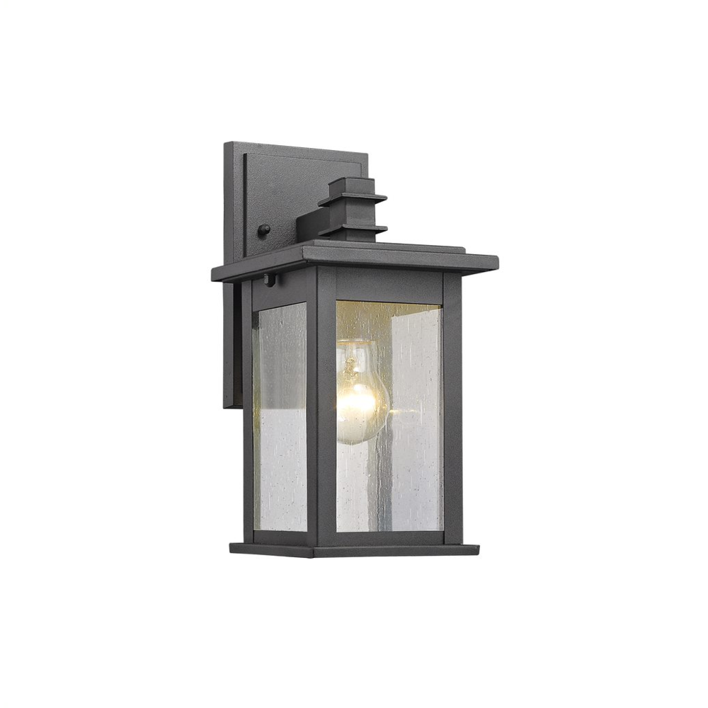 TRISTAN Transitional 1 Light Black Outdoor Wall Sconce 12" Height